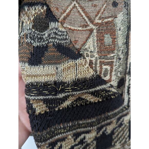 Vintage Leoniak Metallic Retro Knit Oversized Sweater Jacket Womens Size M - Picture 9 of 11